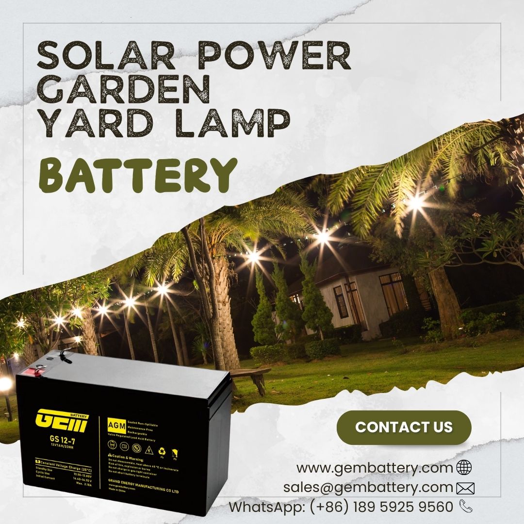 Solar Power Garden Yard Lamp Battery