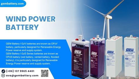 GEMBATTERY Batteries for Wind Energy Storage Systems – Reliable Power for Sustainable Wind Applications